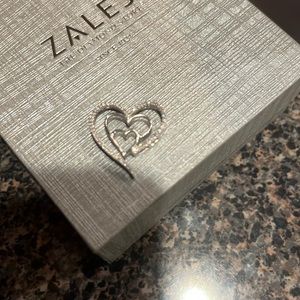 Three diamond heart pendant